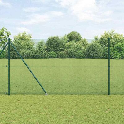 vidaXL Gartenzäunung mit 7 grünen Pfosten 1,6x10 m Stahl vidaXL Gartenzäunung mit 7 grünen Pfosten 1,6x10 m Stahl