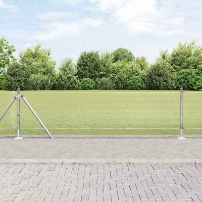 vidaXL Geschweißter Drahtzaun mit Betonsockel 50 x 0,5 m Silber Netz vidaXL Geschweißter Drahtzaun mit Betonsockel 50 x 0,5 m Silber Netz