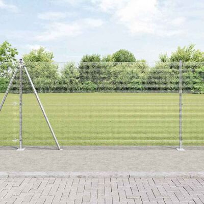 vidaXL Geschweißter Drahtzaun mit Betonsockel 50 x 1,2 m Silber Netz vidaXL Geschweißter Drahtzaun mit Betonsockel 50 x 1,2 m Silber Netz