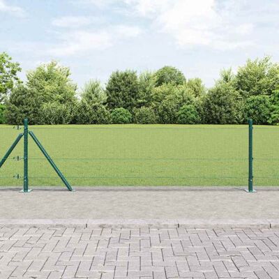 vidaXL 13 Pfosten mit Flansch Grün 0.6x25 m - Zaun vidaXL 13 Pfosten mit Flansch Grün 0.6x25 m - Zaun