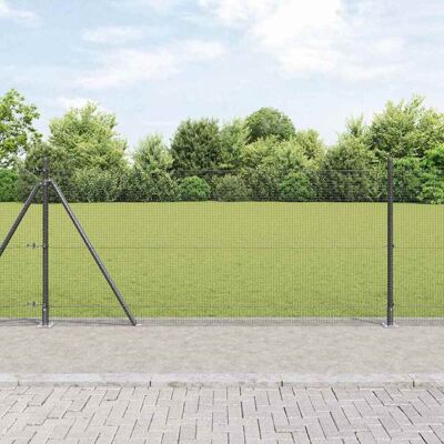 vidaXL Geschweißter Drahtzaun mit Betonsockel 50 x 1 m Grau Netz vidaXL Geschweißter Drahtzaun mit Betonsockel 50 x 1 m Grau Netz