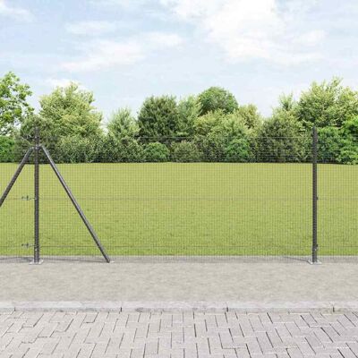 vidaXL Geschweißter Drahtzaun mit Betonsockel 50 x 1 m Grau Netz vidaXL Geschweißter Drahtzaun mit Betonsockel 50 x 1 m Grau Netz