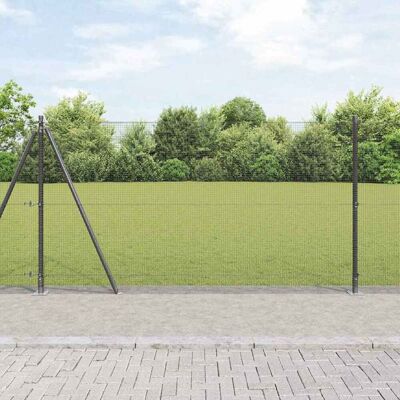 vidaXL Geschweißter Drahtzaun mit Betonsockel 50 x 1,2 m Grau Netz vidaXL Geschweißter Drahtzaun mit Betonsockel 50 x 1,2 m Grau Netz