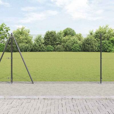 vidaXL Geschweißter Drahtzaun mit Betonsockel 50 x 1,2 m Grau Netz vidaXL Geschweißter Drahtzaun mit Betonsockel 50 x 1,2 m Grau Netz