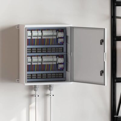 vidaXL Steuerungsschrank Grau 57 x 23 x 60 cm ABS Kunststoff vidaXL Steuerungsschrank Grau 57 x 23 x 60 cm ABS Kunststoff