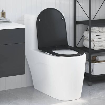 vidaXL Schwarzer Kunststoff Standard Toilettensitz - Toilettensitz vidaXL Schwarzer Kunststoff Standard Toilettensitz - Toilettensitz