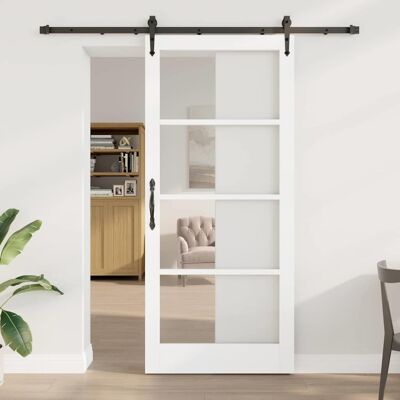 vidaXL Schiebetür Weiß und Schwarz 93 x 211 cm vidaXL Schiebetür Weiß und Schwarz 93 x 211 cm