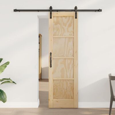 vidaXL Schiebetür Natürlich und Schwarz 61 x 198,5 cm vidaXL Schiebetür Natürlich und Schwarz 61 x 198,5 cm