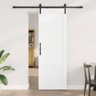 vidaXL Schiebetür Weiß und Schwarz 73,5 x 211 cm Massives Kiefernholz vidaXL Schiebetür Weiß und Schwarz 73,5 x 211 cm Massives Kiefernholz