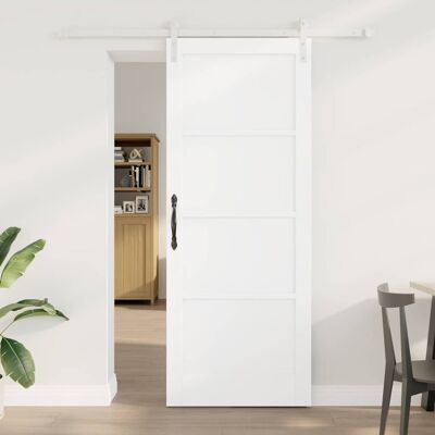 vidaXL Schiebetür Weiß 83 x 211 cm Massives Kiefernholz vidaXL Schiebetür Weiß 83 x 211 cm Massives Kiefernholz