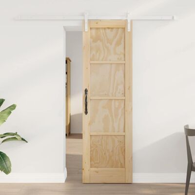 vidaXL Schiebetür Braun 61 x 198,5 cm Massives Kiefernholz vidaXL Schiebetür Braun 61 x 198,5 cm Massives Kiefernholz