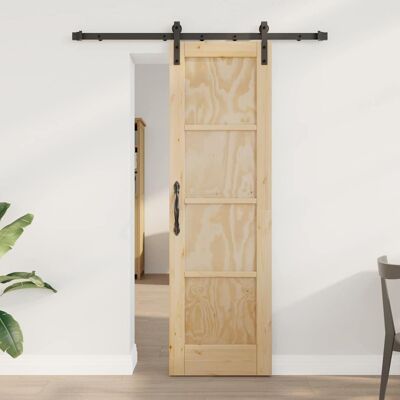 vidaXL Schiebetür Braun 61 x 198,5 cm Massives Kiefernholz vidaXL Schiebetür Braun 61 x 198,5 cm Massives Kiefernholz