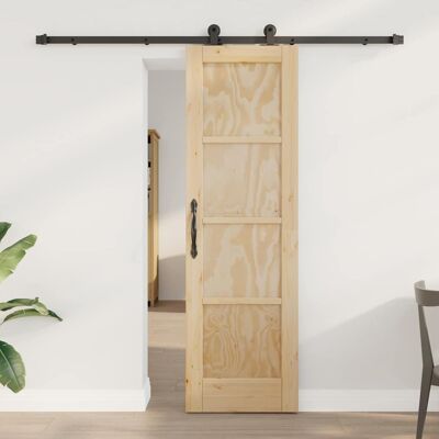 vidaXL Schiebetür Natürlich und Schwarz 61 x 198,5 cm vidaXL Schiebetür Natürlich und Schwarz 61 x 198,5 cm