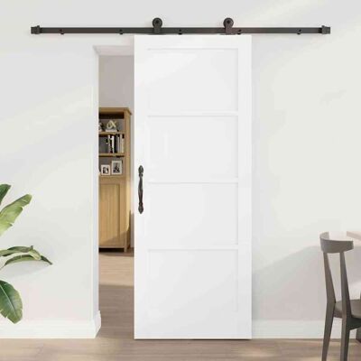 vidaXL Schiebetür Weiß und Schwarz 78 x 202 cm Massives Kiefernholz vidaXL Schiebetür Weiß und Schwarz 78 x 202 cm Massives Kiefernholz