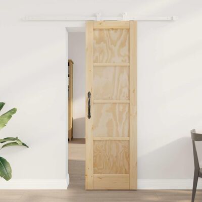 vidaXL Schiebetür Braun 61 x 198,5 cm Massives Kiefernholz vidaXL Schiebetür Braun 61 x 198,5 cm Massives Kiefernholz