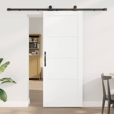 vidaXL Schiebetür ORKDAL Weiß 83 x 202 cm Massives Kiefernholz vidaXL Schiebetür ORKDAL Weiß 83 x 202 cm Massives Kiefernholz