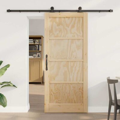 vidaXL Schiebetür ORKDAL Braun 86 x 198,5 cm Massives Kiefernholz vidaXL Schiebetür ORKDAL Braun 86 x 198,5 cm Massives Kiefernholz