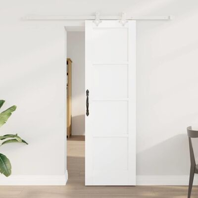 vidaXL Schiebetür Weiß 61 x 198,5 cm Massives Kiefernholz vidaXL Schiebetür Weiß 61 x 198,5 cm Massives Kiefernholz