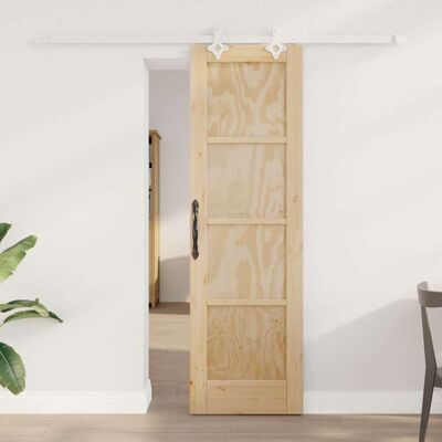vidaXL Schiebetür Braun 61 x 198,5 cm Massives Kiefernholz vidaXL Schiebetür Braun 61 x 198,5 cm Massives Kiefernholz
