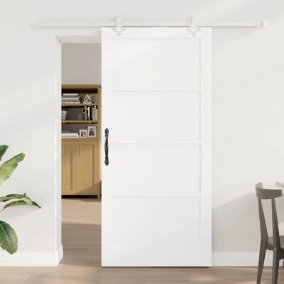 vidaXL Schiebetür Weiß 93 x 202 cm Massives Kiefernholz vidaXL Schiebetür Weiß 93 x 202 cm Massives Kiefernholz