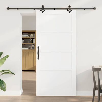 vidaXL Schiebetür ORKDAL Weiß 93 x 202 cm Massives Kiefernholz vidaXL Schiebetür ORKDAL Weiß 93 x 202 cm Massives Kiefernholz
