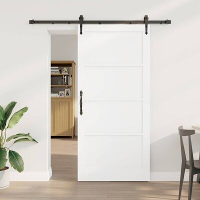 vidaXL Schiebetür ORKDAL Weiß 93 x 202 cm Massives Kiefernholz vidaXL Schiebetür ORKDAL Weiß 93 x 202 cm Massives Kiefernholz