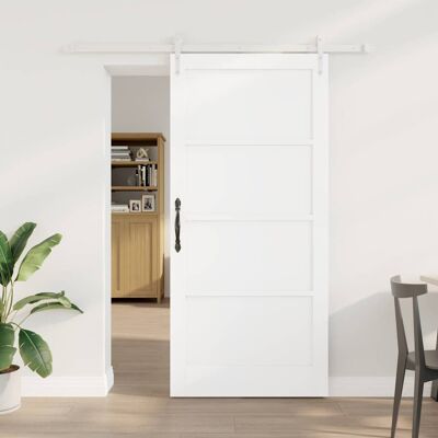 vidaXL Schiebetür ORKDAL Weiß 93 x 202 cm Massives Kiefernholz vidaXL Schiebetür ORKDAL Weiß 93 x 202 cm Massives Kiefernholz