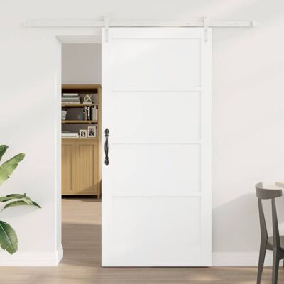 vidaXL Schiebetür ORKDAL Weiß 93 x 202 cm Massives Kiefernholz vidaXL Schiebetür ORKDAL Weiß 93 x 202 cm Massives Kiefernholz