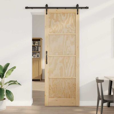 vidaXL Schiebetür ORKDAL Braun 83 x 232 cm Massives Kiefernholz vidaXL Schiebetür ORKDAL Braun 83 x 232 cm Massives Kiefernholz