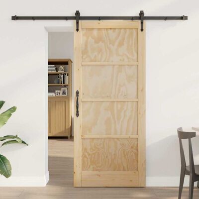 vidaXL Schiebetür ORKDAL Braun 86 x 198,5 cm Massives Kiefernholz vidaXL Schiebetür ORKDAL Braun 86 x 198,5 cm Massives Kiefernholz