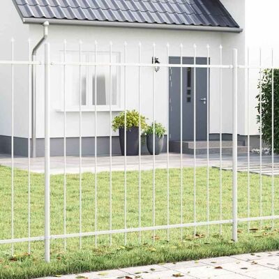 Vidaxl - Cerca de jardín con punta de lanza blanca 11,9x1,5 m de acero - Garden fence Vidaxl - Cerca de jardín con punta de lanza blanca 11,9x1,5 m de acero - Garden fence