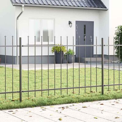 Vidaxl Gartengitter mit Speerspitze Grau 13,6x1 m aus Stahl Vidaxl Gartengitter mit Speerspitze Grau 13,6x1 m aus Stahl
