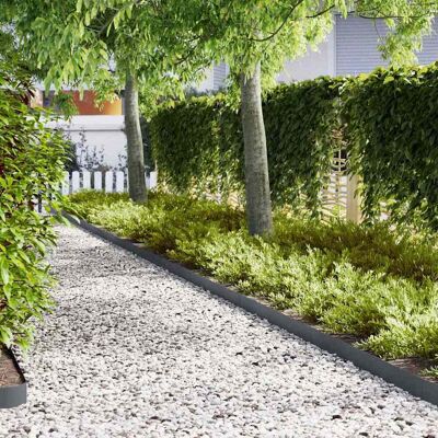 vidaXL Anthrazit Kunststoff Gartenbegrenzung - Gartenbegrenzung vidaXL Anthrazit Kunststoff Gartenbegrenzung - Gartenbegrenzung