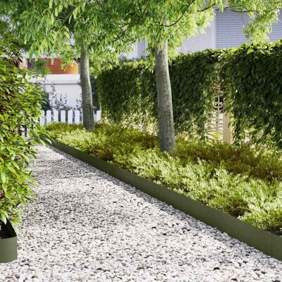 vidaXL Olivgrün Metall 100x0,5x20cm Gartenkante - Gartengrenze vidaXL Olivgrün Metall 100x0,5x20cm Gartenkante - Gartengrenze