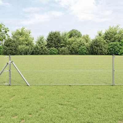 vidaXL Geschweißter Drahtzaun 5000 x 80 cm Silber vidaXL Geschweißter Drahtzaun 5000 x 80 cm Silber