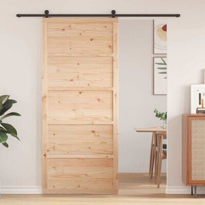 vidaXL Scheunentür Natur 90 x 2,5 x 208 cm Massives Kiefernholz vidaXL Scheunentür Natur 90 x 2,5 x 208 cm Massives Kiefernholz