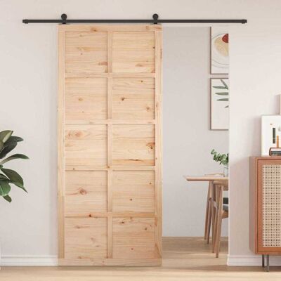 vidaXL Scheunentür Braun 100 x 2,5 x 208 cm Massives Kiefernholz vidaXL Scheunentür Braun 100 x 2,5 x 208 cm Massives Kiefernholz