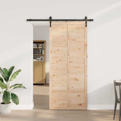 vidaXL Schiebetür Natur 80 x 208 cm Massives Kiefernholz vidaXL Schiebetür Natur 80 x 208 cm Massives Kiefernholz