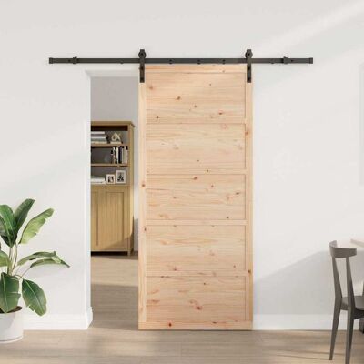vidaXL Schiebetür Natur 100 x 208 cm Massives Kiefernholz vidaXL Schiebetür Natur 100 x 208 cm Massives Kiefernholz