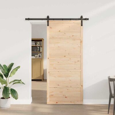 vidaXL Schiebetür Natur 80 x 208 cm Massives Kiefernholz vidaXL Schiebetür Natur 80 x 208 cm Massives Kiefernholz