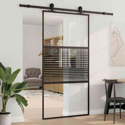 vidaXL Glastür Gestreift Schwarz 102,5 x 2 x 205 cm Aluminium vidaXL Glastür Gestreift Schwarz 102,5 x 2 x 205 cm Aluminium