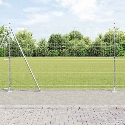 vidaXL Euro-Zaun mit Betonsockel 10 x 1,6 m Verzinkter Stahl Silber vidaXL Euro-Zaun mit Betonsockel 10 x 1,6 m Verzinkter Stahl Silber