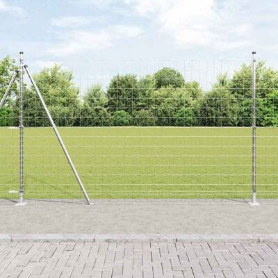 vidaXL Euro-Zaun mit Betonsockel 10 x 1,6 m Verzinkter Stahl Silber vidaXL Euro-Zaun mit Betonsockel 10 x 1,6 m Verzinkter Stahl Silber