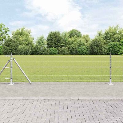 vidaXL Euro-Zaun mit Betonsockel 25 x 0,4 m Verzinkter Stahl Silber vidaXL Euro-Zaun mit Betonsockel 25 x 0,4 m Verzinkter Stahl Silber
