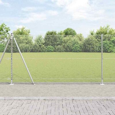 vidaXL Sechseckzaun mit Betonsockel 10 x 1,2 m Verzinkter Stahl Silber vidaXL Sechseckzaun mit Betonsockel 10 x 1,2 m Verzinkter Stahl Silber
