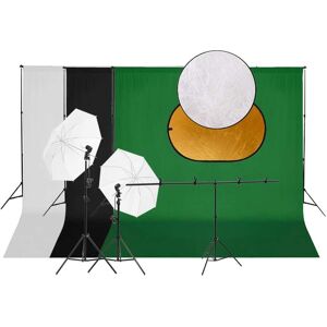 vidaXL Fotostudio-Set mit Leuchten, Hintergrund und Reflektor