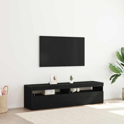 vidaXL TV-Schränk 2 pcs Schwarz Eichen-Optik Holzwerkstoff vidaXL TV-Schränk 2 pcs Schwarz Eichen-Optik Holzwerkstoff