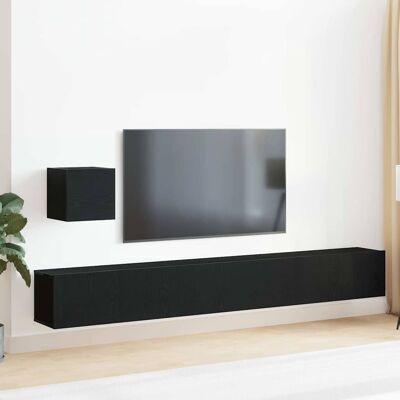 Vidaxl Wandmontiertes TV-Möbel - Schwarz - Langlebiges Ingenieurholz Vidaxl Wandmontiertes TV-Möbel - Schwarz - Langlebiges Ingenieurholz