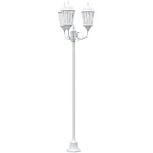 VidaXL Gartenlampe Pfosten 3-Lampen E27 Weiß 220cm Aluminium - Gartenlampe VidaXL Gartenlampe Pfosten 3-Lampen E27 Weiß 220cm Aluminium - Gartenlampe