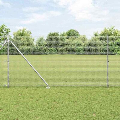 vidaXL Verzinkter Stahlzaun-Set - 13 Pfähle 1,2x25 m - Zaun vidaXL Verzinkter Stahlzaun-Set - 13 Pfähle 1,2x25 m - Zaun